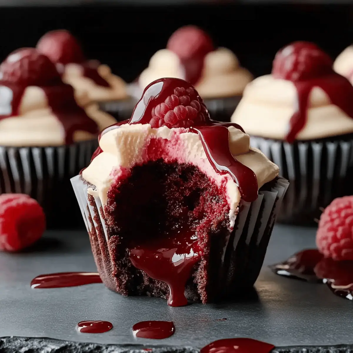 Halloween Vampire Bite Cupcakes