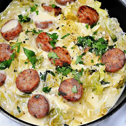 Cajun Sausage Cabbage Alfredo