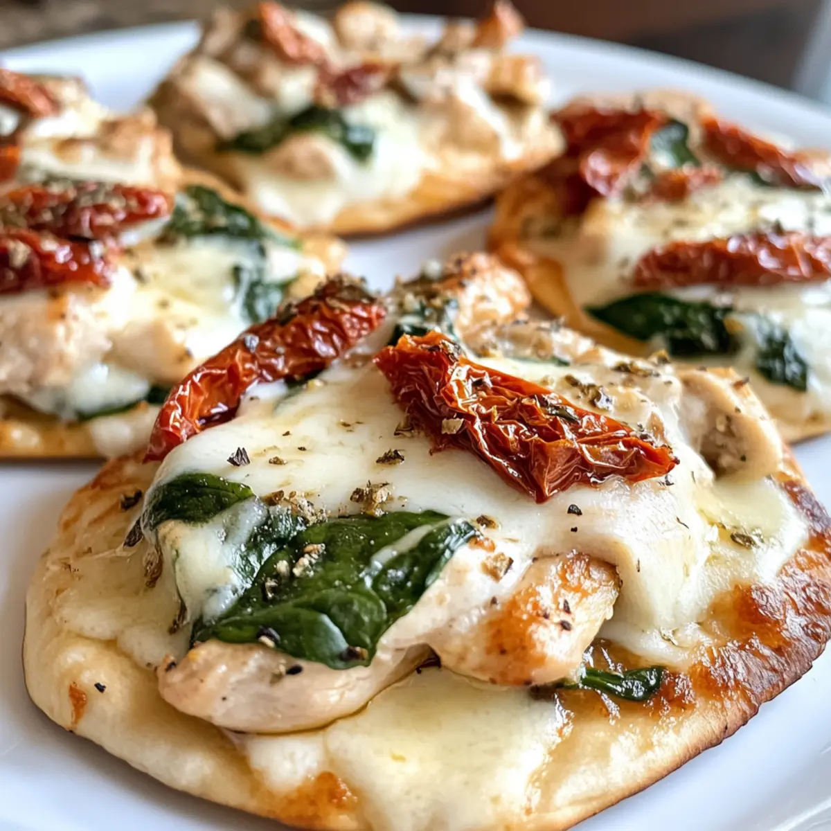 Tuscan Garlic Chicken Pita Pizzas
