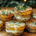 Roasted Garlic Parmesan Potato Stacks