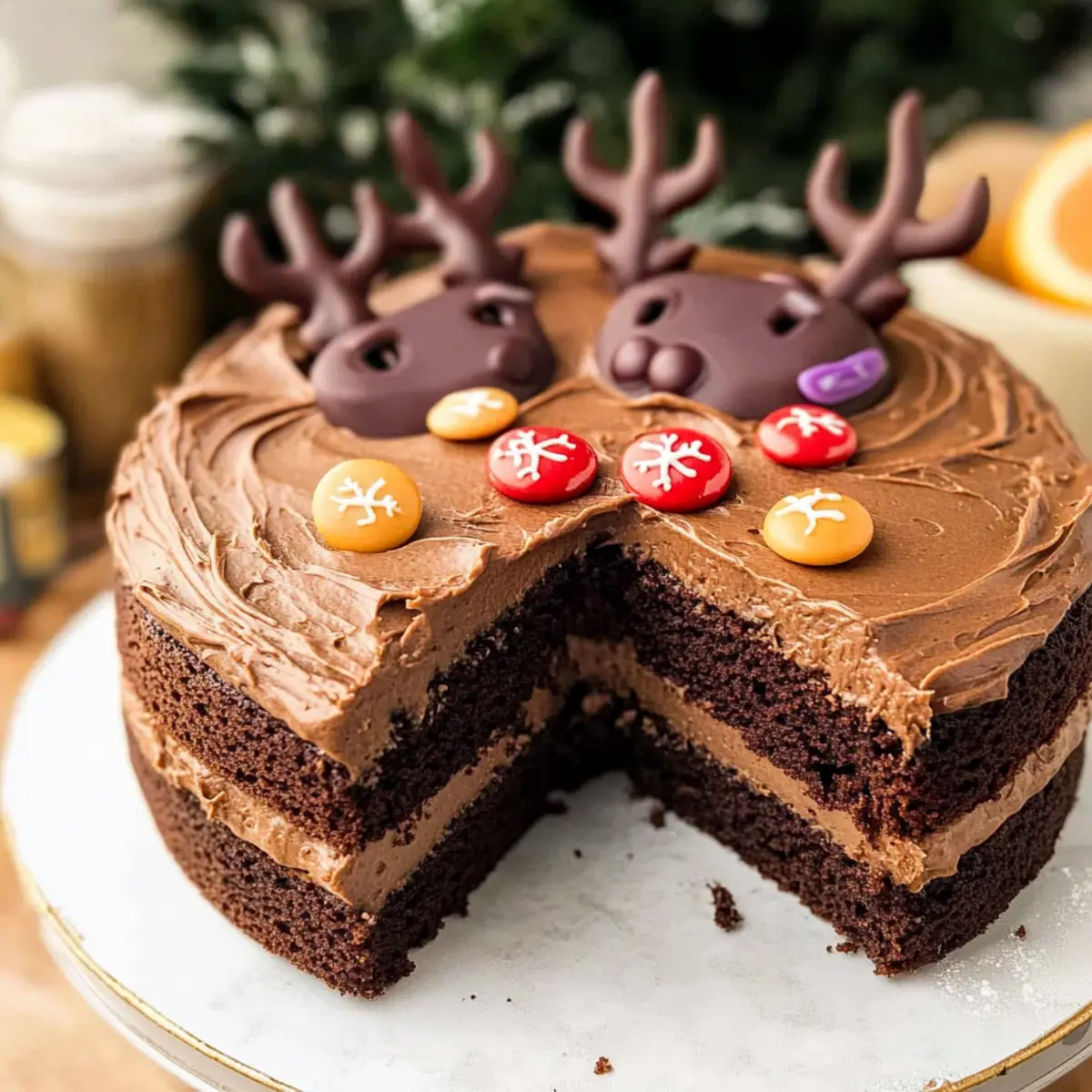 Chocolate Orange Reindeer Cake