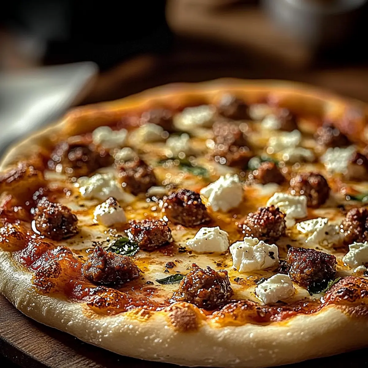 Sausage Feta Honey Pizza
