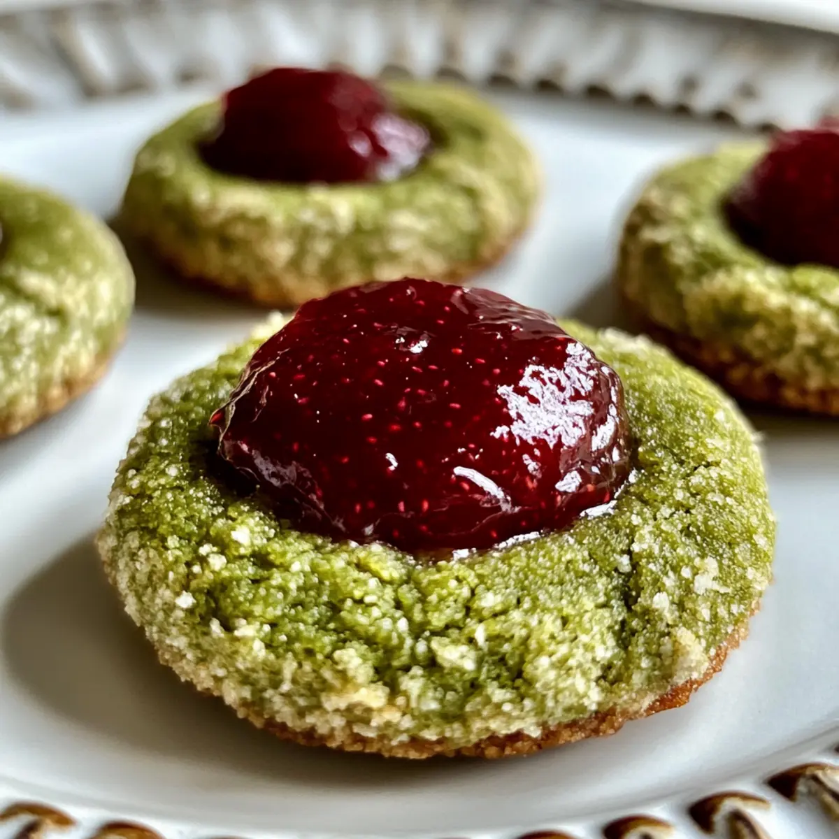 Vegan Matcha Thumbprint Cookies