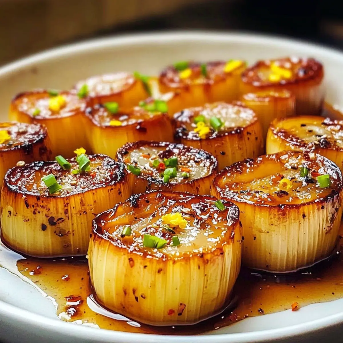 Miso Maple Braised Leeks