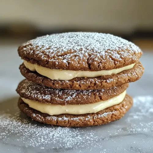Gingerbread Crinkle Cookie Sandwiches