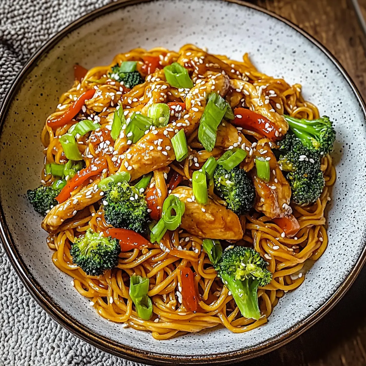 Sticky Garlic Chicken Noodles