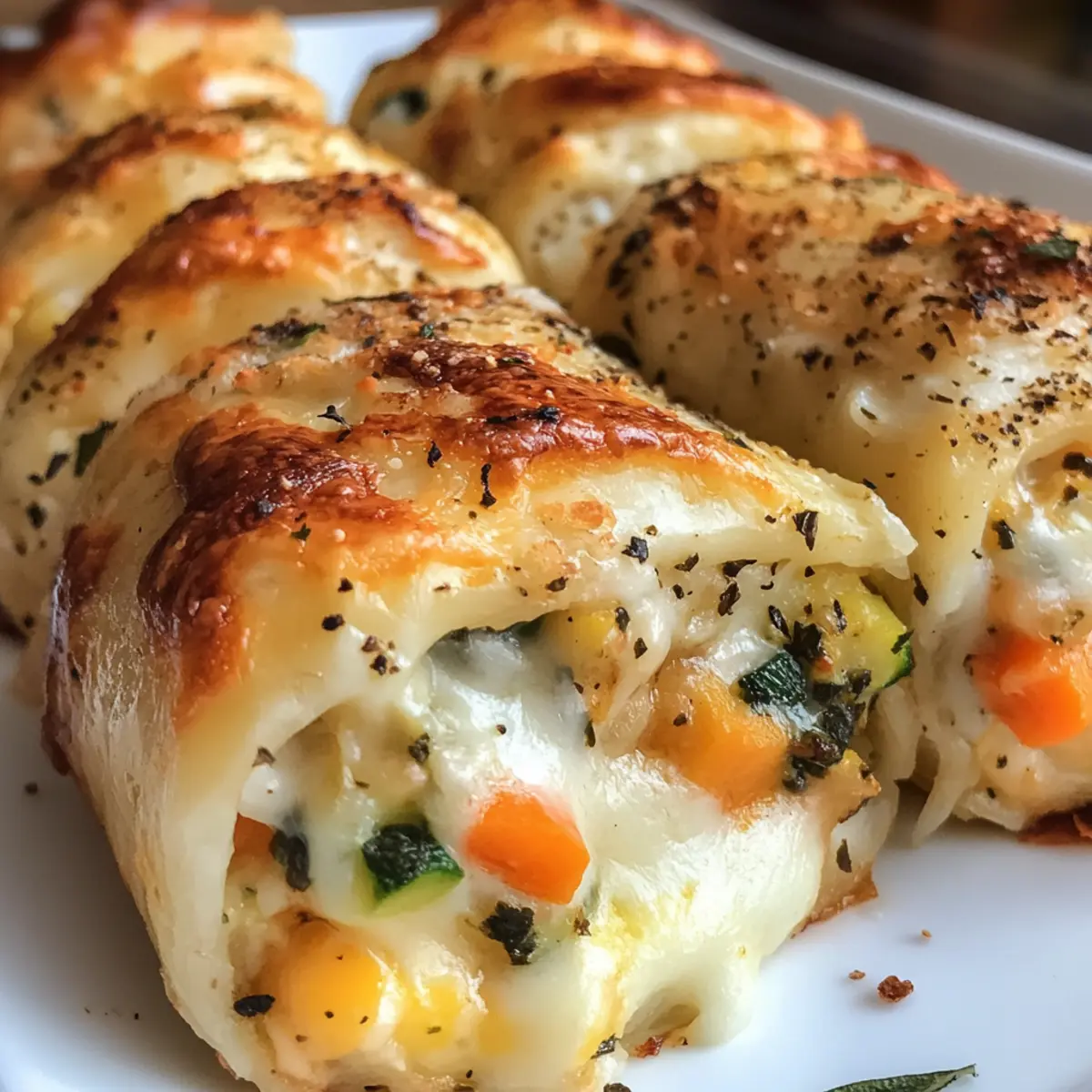Cheesy Baked Vegetable Rolls