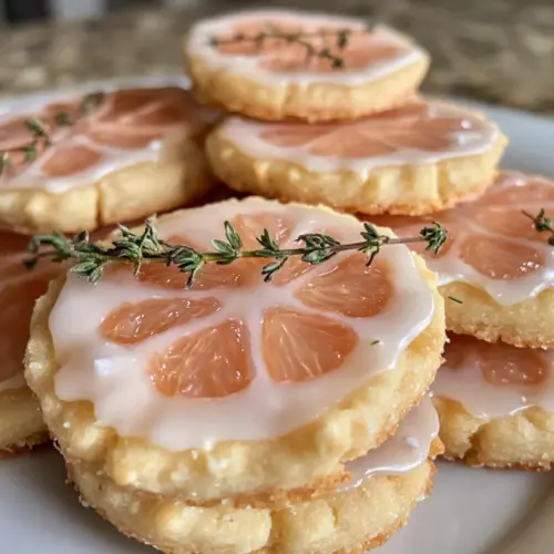 Pink Grapefruit and Thyme Vegan Shortbread Cookie