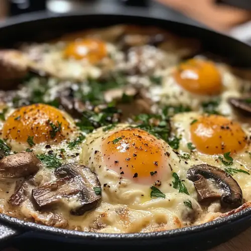 Mushroom and Brie Baked Eggs