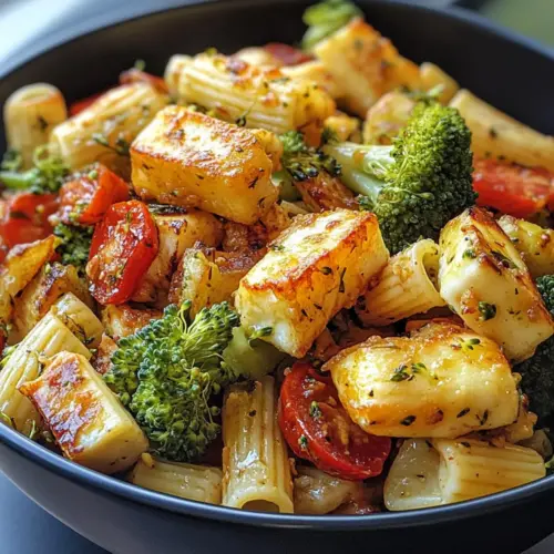 Colorful Halloumi Pasta Salad