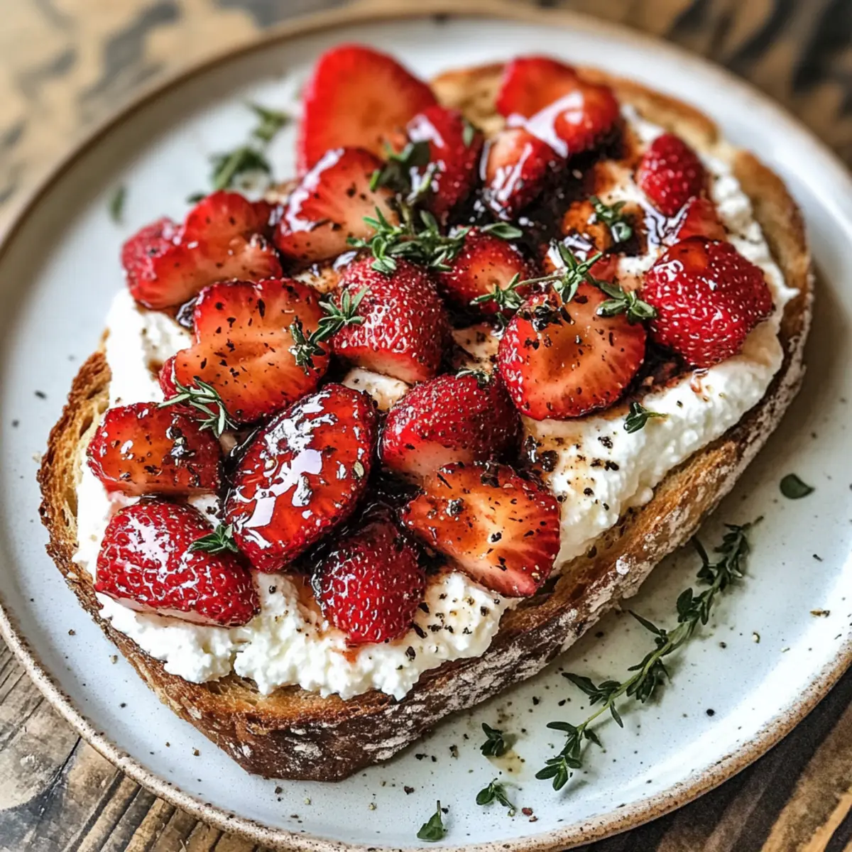 Roasted Strawberry Whipped Ricotta Toast