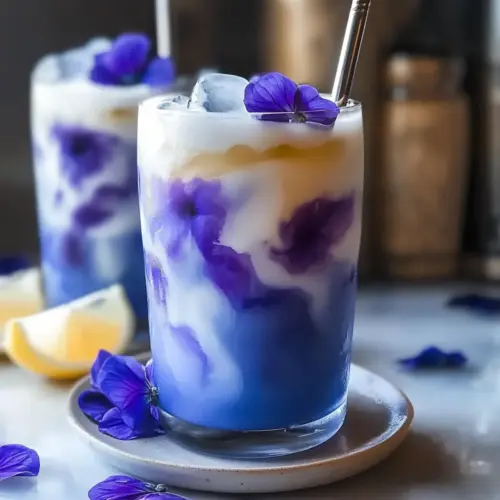 Iced Butterfly Pea Flower Tea Latte