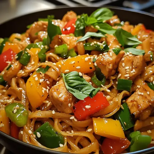 Sticky Garlic Chicken Noodles