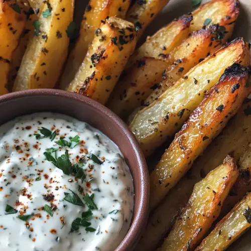 Baked Turnip Fries with Dip