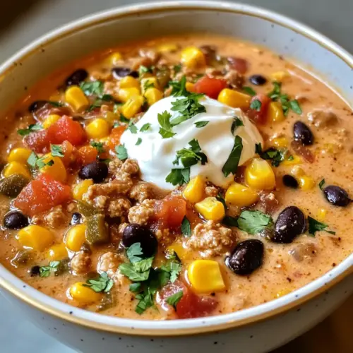 Creamy High-Protein Taco Soup