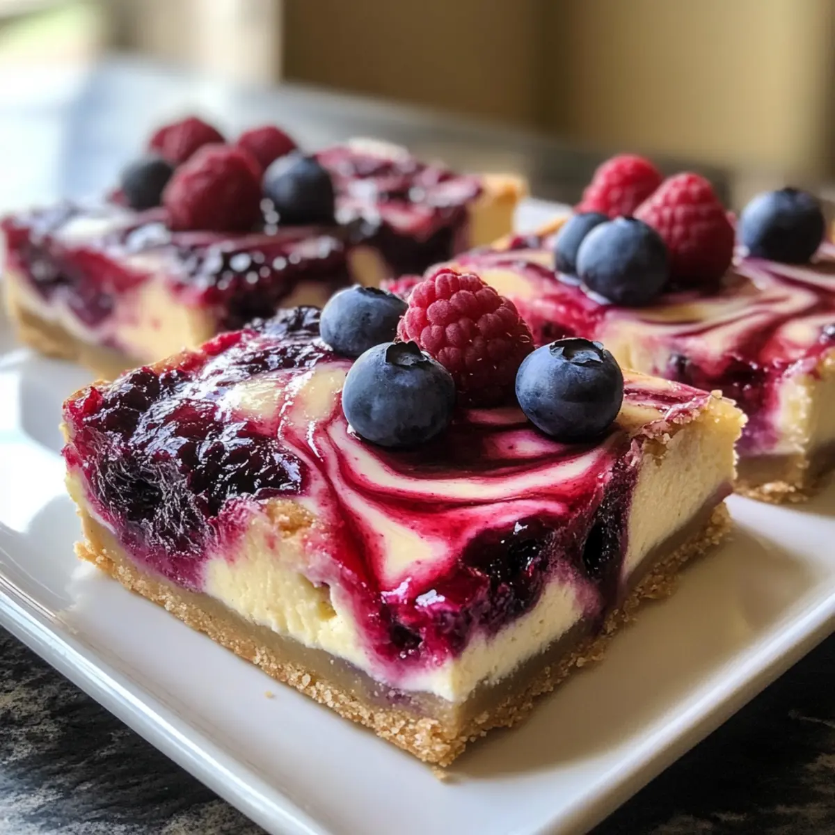 Berry Swirl Cheesecake Bars