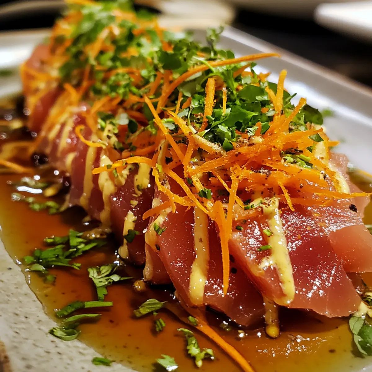 Spicy Tuna Crudo with Shoyu Ponzu Sauce