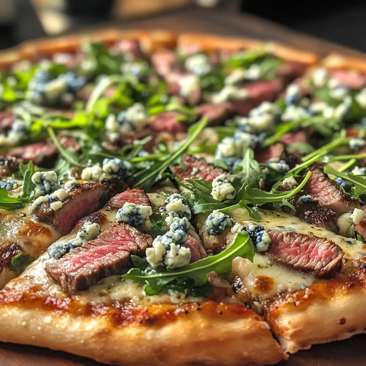Steak and Blue Cheese Pizza