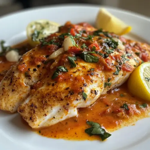 Tilapia in Roasted Pepper Sauce