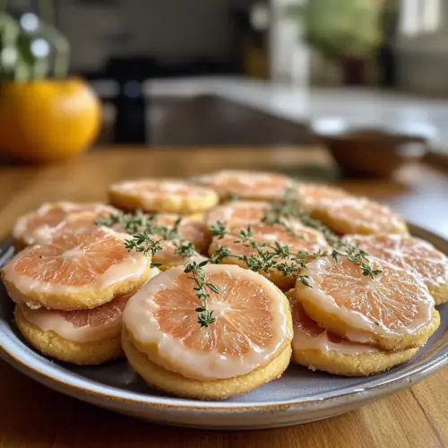 Lovely Pink Grapefruit and Thyme Vegan Shortbread Cookie