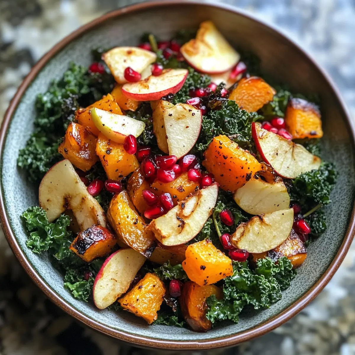 Pomegranate Squash Kale Salad