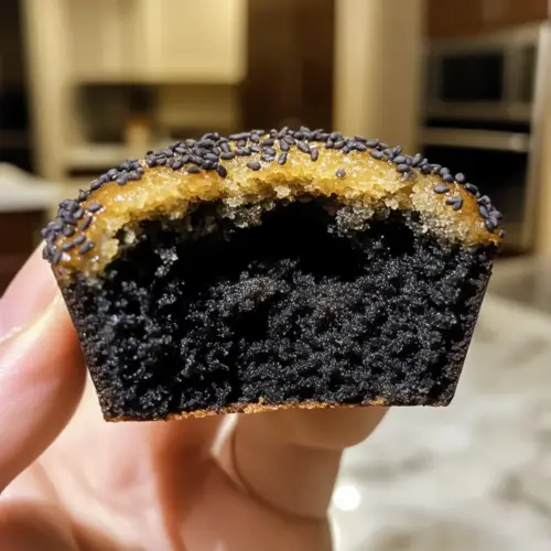 Black Sesame Mochi Muffins