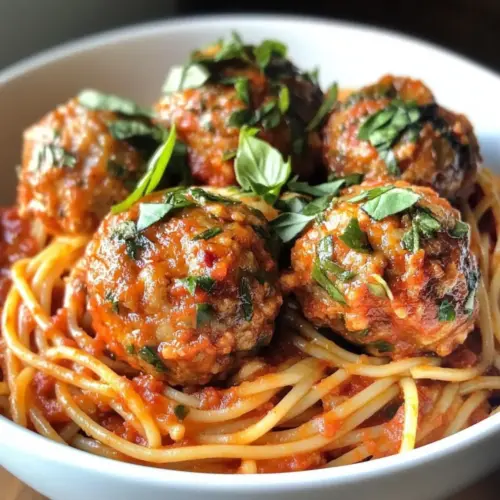Spaghetti with Cheesy Meatballs