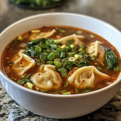 spicy dumpling soup