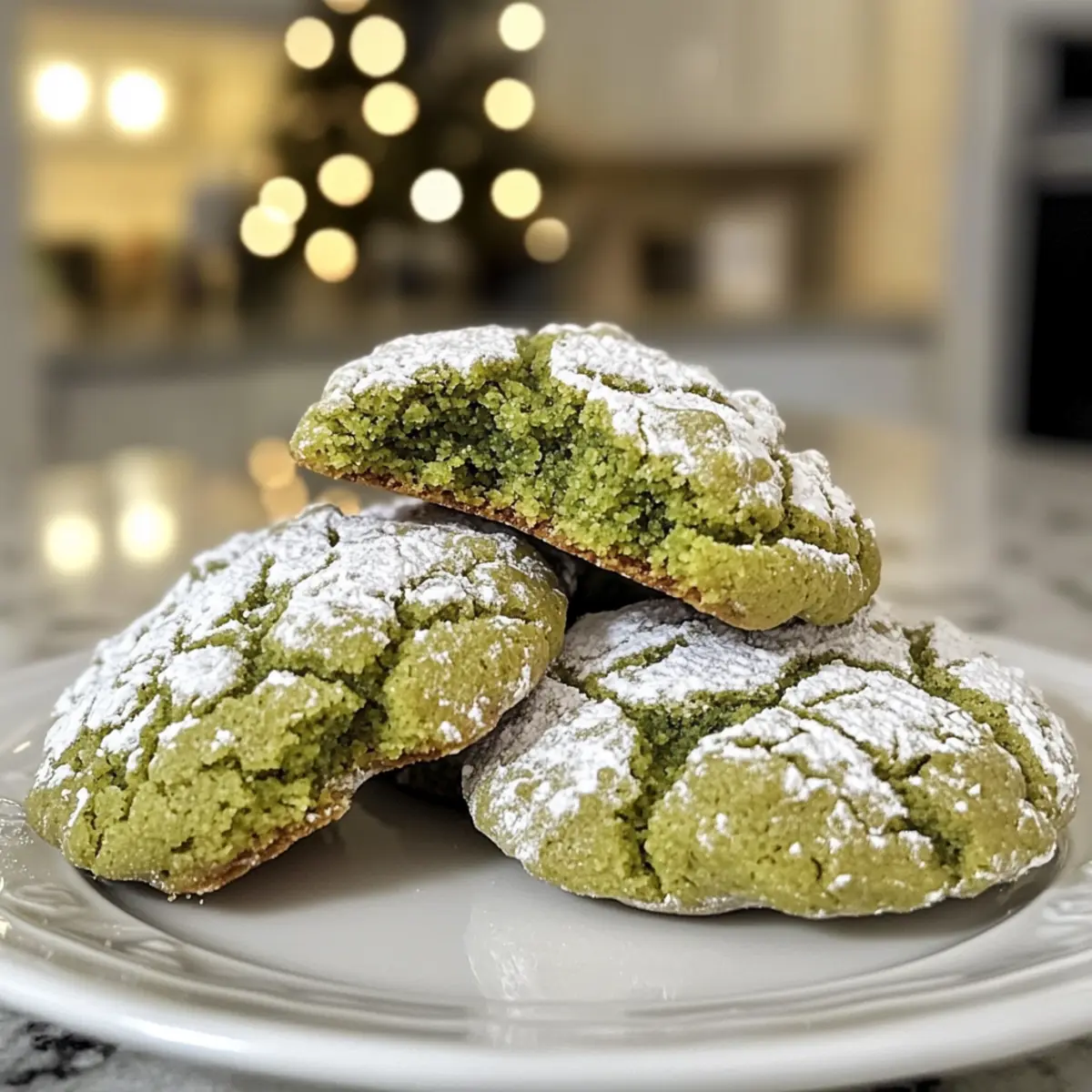 Matcha Crinkle Cookies