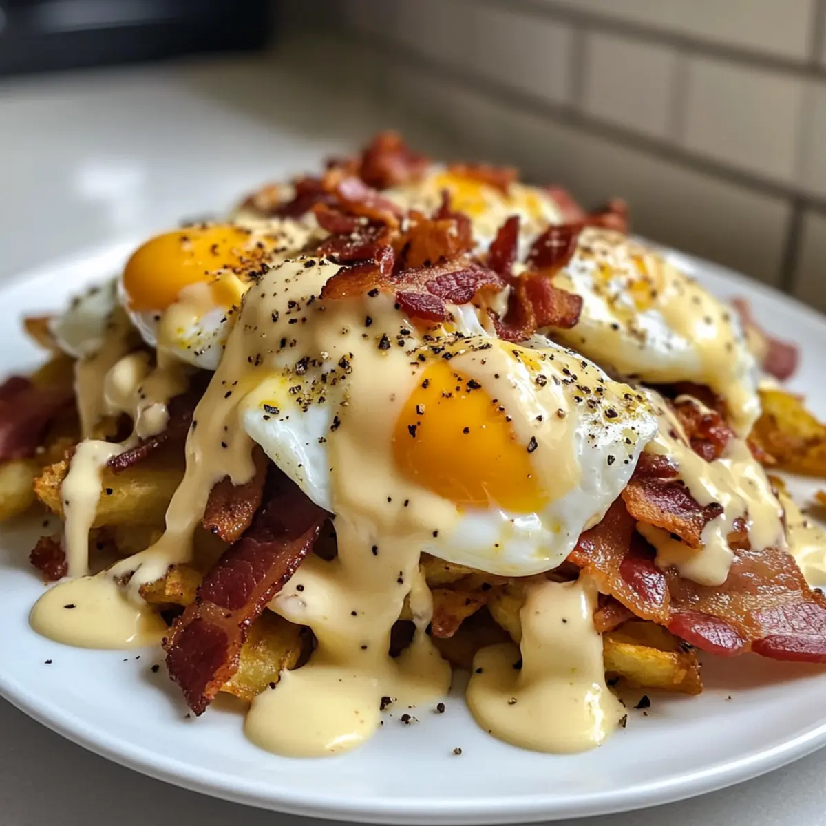 Breakfast Poutine with Hollandaise Sauce