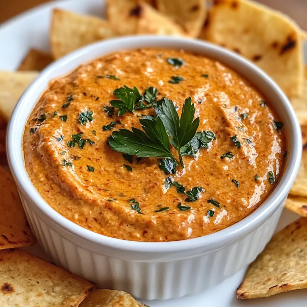 Creamy Roasted Red Pepper and Garlic Dip