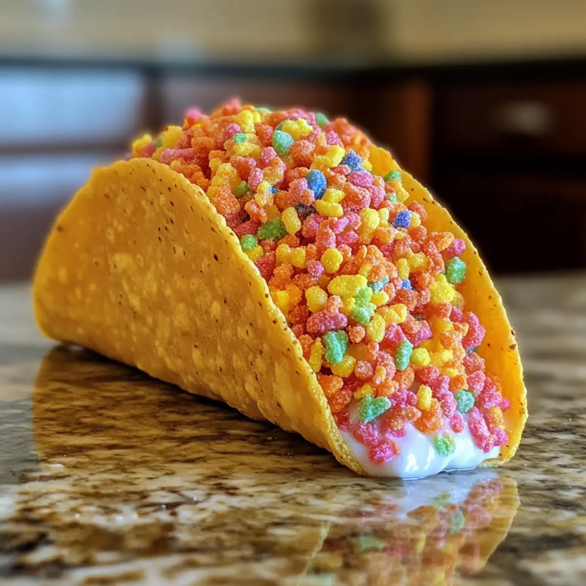 Crispy Fruity Pebbles Cheesecake Tacos