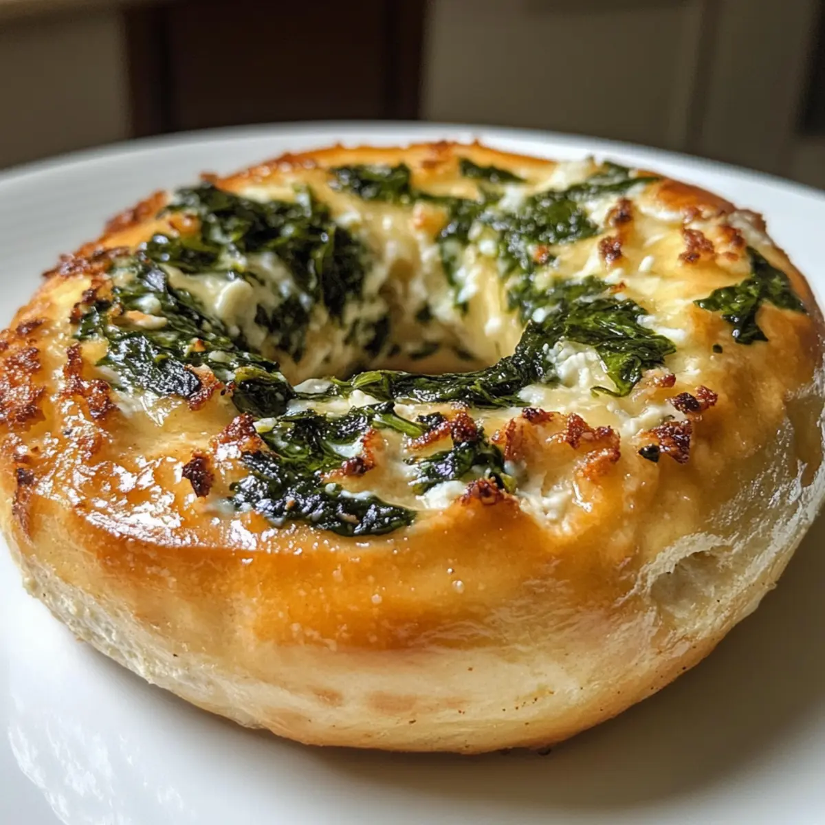 Spinach Cottage Cheese Flat Bagels