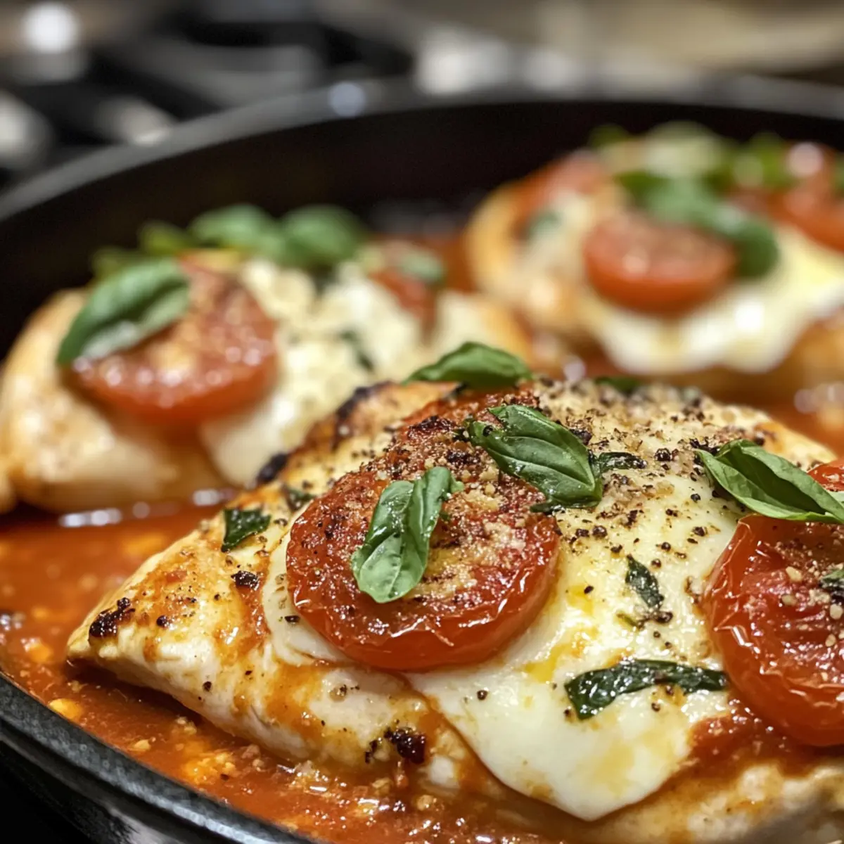 Garlic Tomato Chicken with Mozzarella