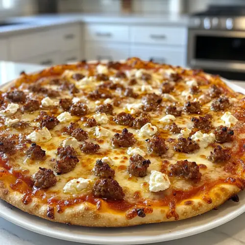 Hot Sausage Feta Honey Pizza