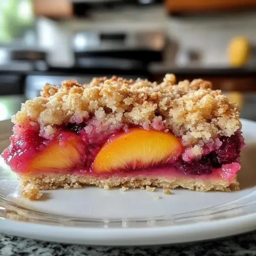 Peach & Raspberry Crumble Bars