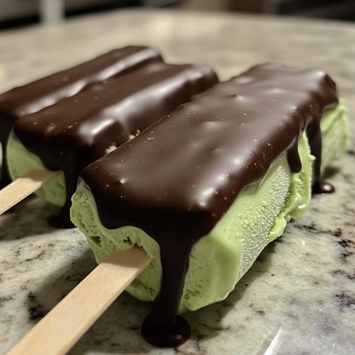 Avocado Mint Chocolate Ice Cream Bars