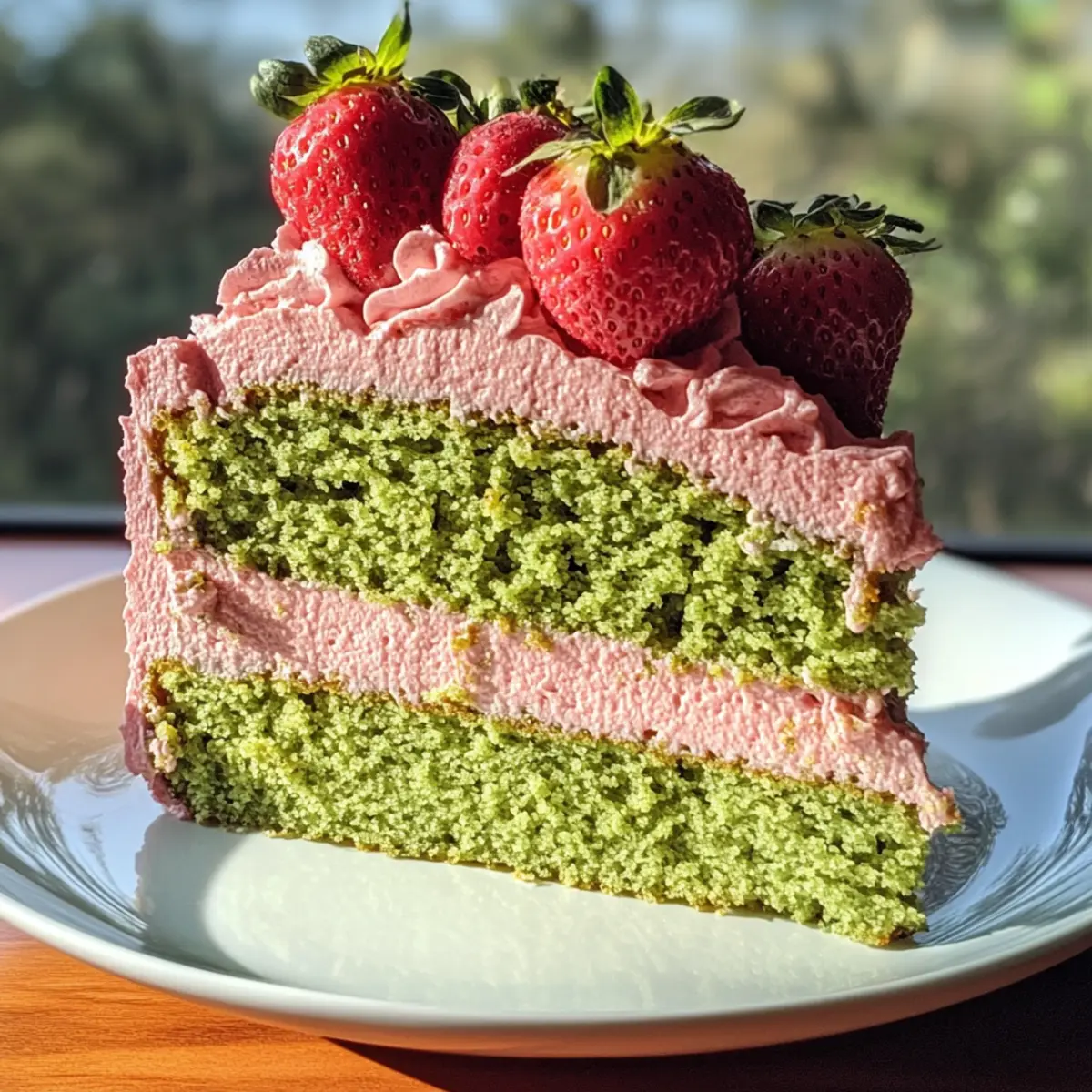 Strawberry Matcha Latte Cake