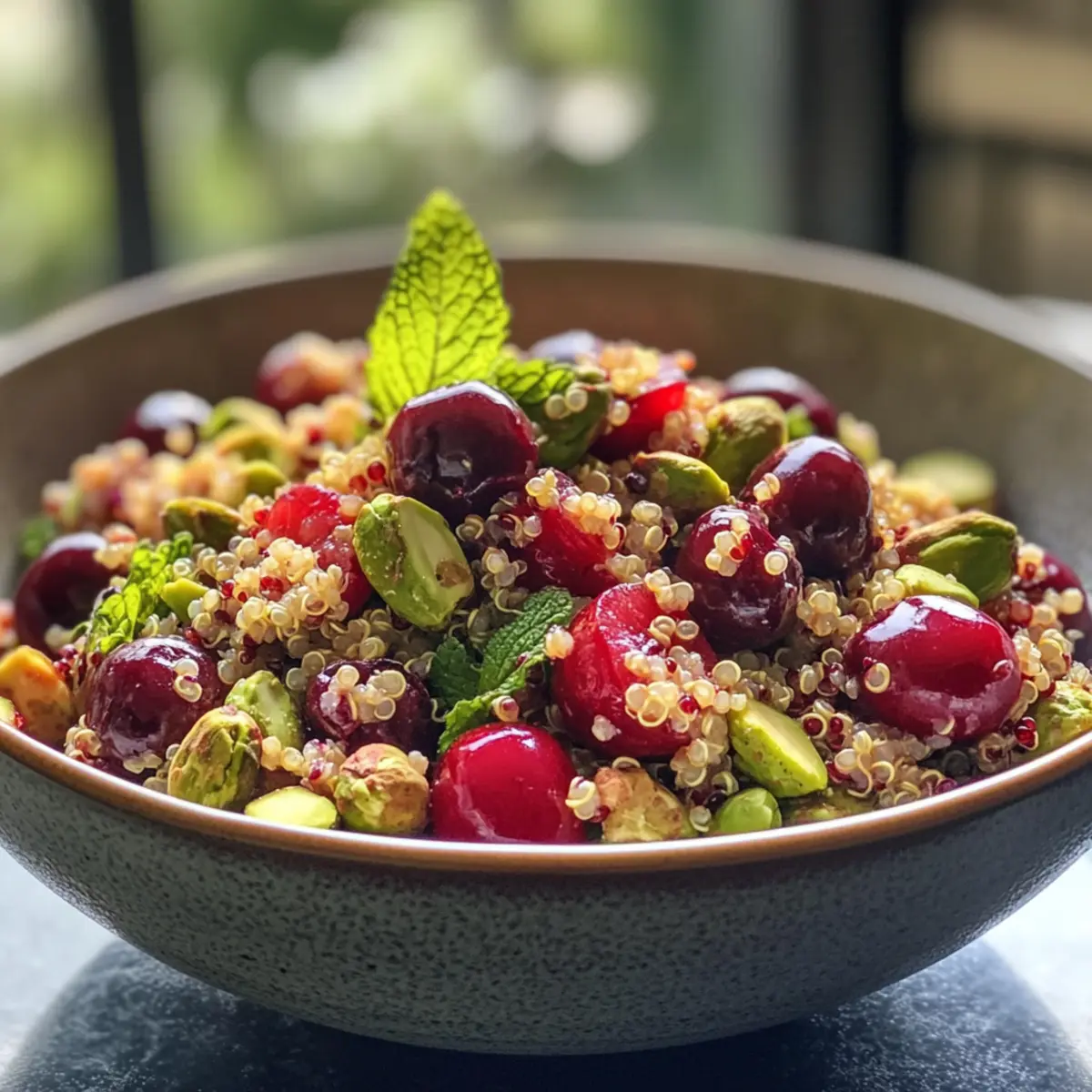 Cherry Pistachio Quinoa Salad