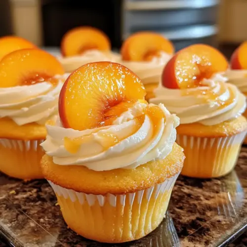 Honey Peach Cream Cheese Cupcakes