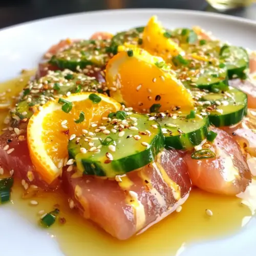 Tuna Crudo with Citrus Caper Vinaigrette