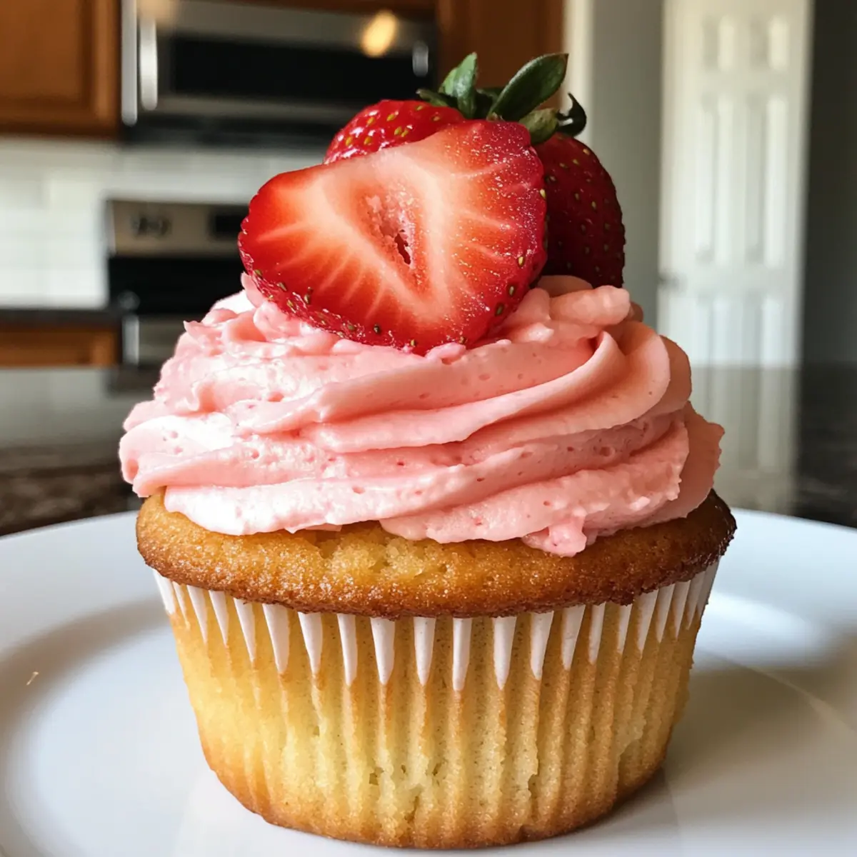 Strawberry Milkshake Cupcakes